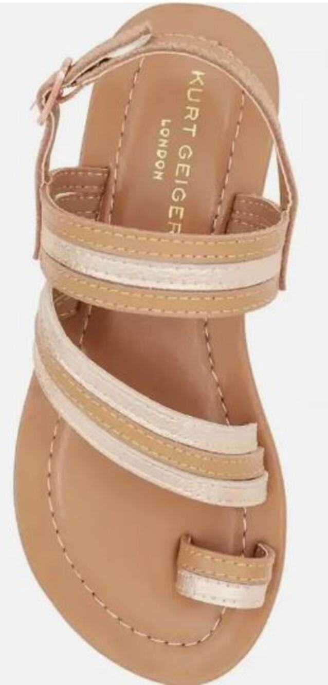 NEW Kurt Geiger London  Kids' Mini Deliah Strappy Leather Sandal big girl size 5